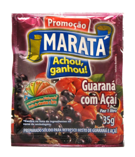 Refresco em pó sabor Açaí com Guaraná, MARATÁ