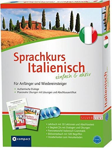 Compact Sprachkurs Italienisch einfach & aktiv: Set mit 2 Büchern, 4 CDs, Grammatiktafel und Downloa