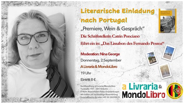 2.09.2021 | 19 Uhr | Das Lissabon des Fernando Pessoa – Lesung mit Catrin George Ponciano